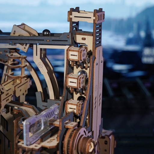 Robotime, 3D DIY Houten Modelbouwpakket Marble Run, Marble Spaceport, LGC01, 32x8,5x24cm