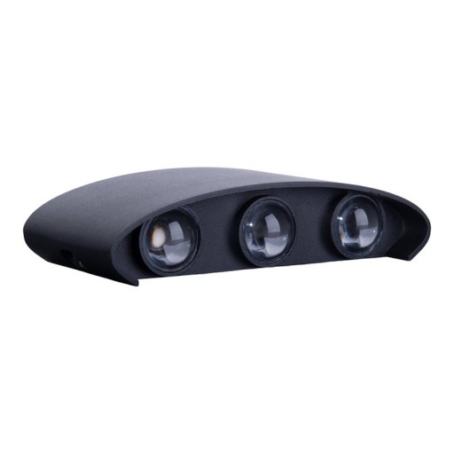 LED outer wall lamp "Auron", made of metal in anthracite, with integrated LED