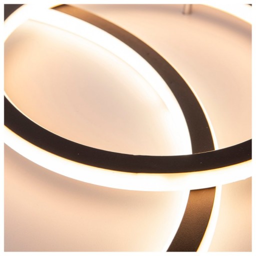 LED ceiling light "Kirk", made of metal in black, integrated LEDs, lighting for living room, office or entrance area
