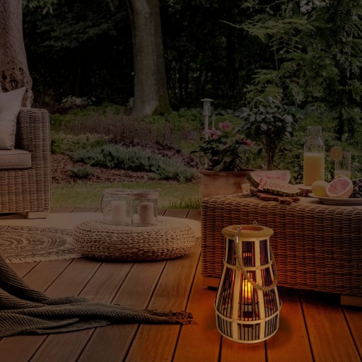Decol light "Korbinian" including solar LED candle for garden and balcony, from rattan in nature, solar lamp height 35 cm