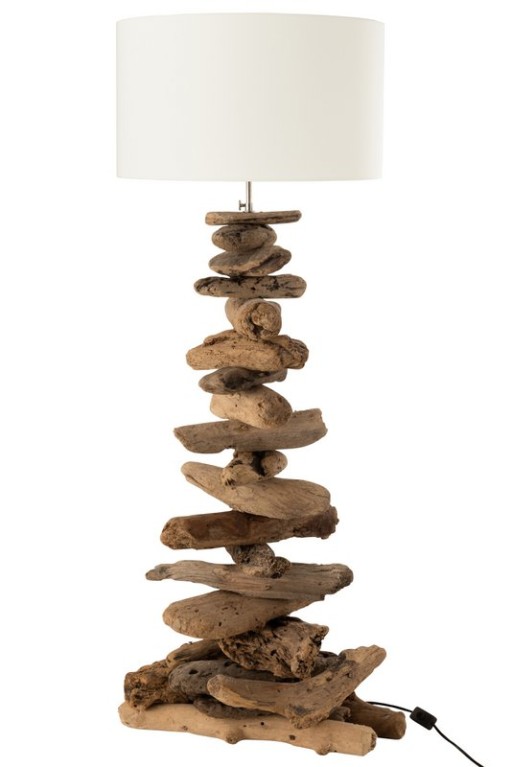 J-Line lamp + shade - wood - natural/beige - medium