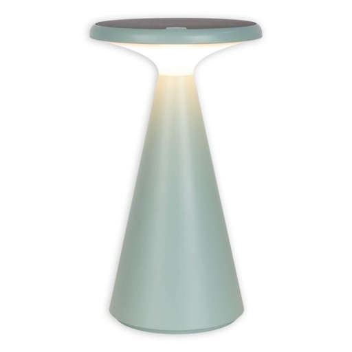 Solar battery table lamp "Palu" for outside and inside, made of plastic in green, 20 cm high