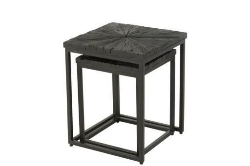 J-Line side table Shanil - wood/iron - black