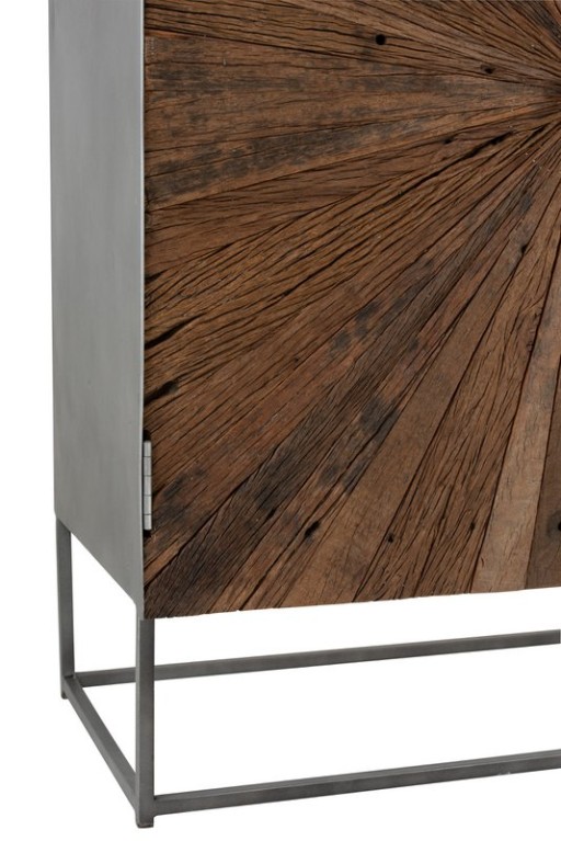 J-Line Cupboard Shanil 2 Doors Wood/Iron Natural/Grey