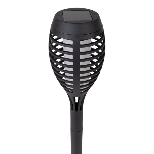 3 Set LED earth spit "torch" 58 cm made of gray plastic, with integrated LED, solar light for outside