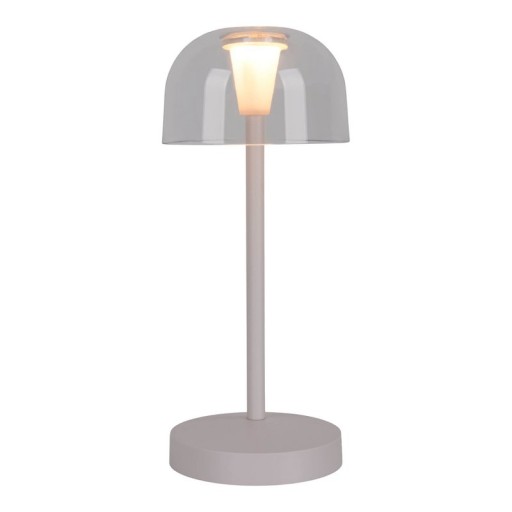 2 Set LED battery table light "Gomba" for outside and inside, made of metal and plastic in white, 18.5 cm high