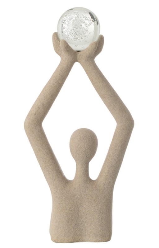J-Line Bust Ball Head Resin/Crystal Beige