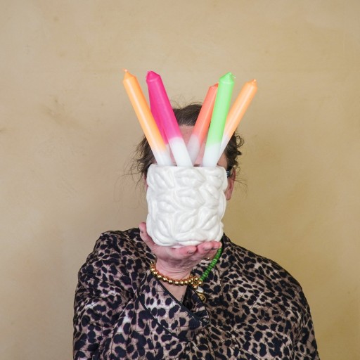 Pot - Kusjes - Keramiek - Beige -11x11x11,5cm