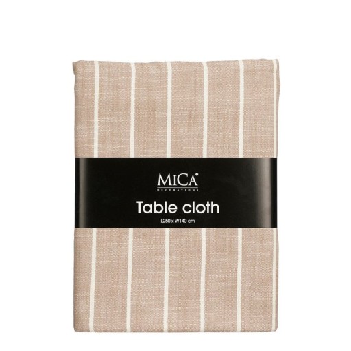 Alivo Tablecloth - L250 x W140 cm - Organic Cotton - Beige, White