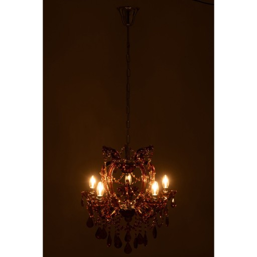 J-Line Hanglamp Kandelaar Antiek Glas Bruin