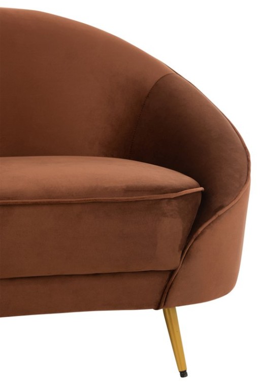 J -Line Sofa Elisabeth - Textile/Metal - Brown