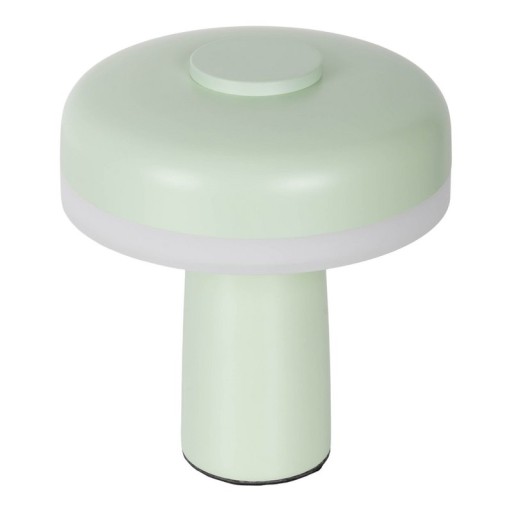 Cordless table light "Pilu", 16.5 cm high, above Ø of 15 cm, metal in MINT, white plastic, integrated LEDs, 280 lumens, dimmable by touch sensor, warm white