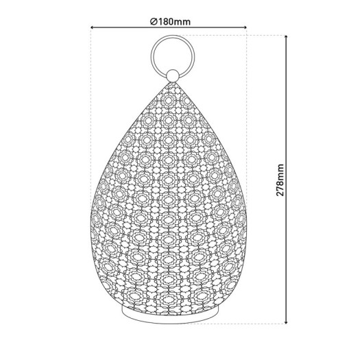 LED decol light 27.8 cm high in antique gold, for outside, made of metal and plastic, with integrated LED