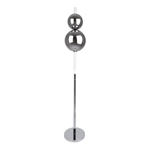 LED Stehleuchte "NOVA" Stehlampe mit Dimmfunktion aus chromfarbenem Metall, Kunststoff und Rauchglas, mit fest verbauten LEDs , ca 150 cm hoch