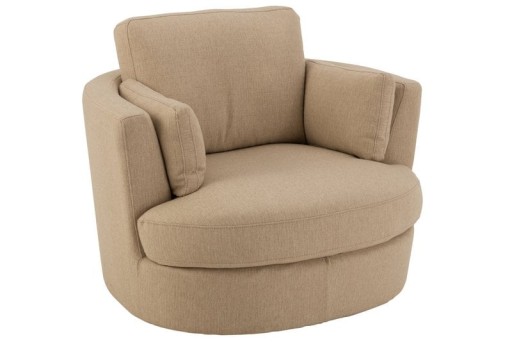 J-Line Draaibare Lounge Chair | Hout/Textiel | Beige | 109x100x89 cm