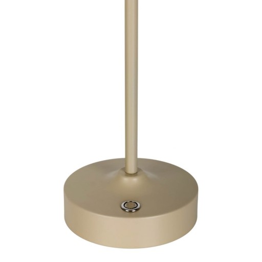 LED battery/ table lamp "Pina" 30 cm high, made of metal (beige) and glass (white), integrated LEDs, warm white