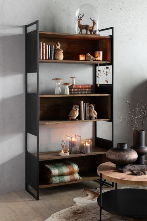 J-Line Plaid Ruitjes+Franjes Acryl Wit/Groen/Bruin