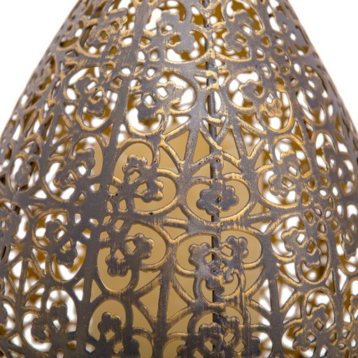 LED decol light 27.8 cm high in antique gold, for outside, made of metal and plastic, with integrated LED