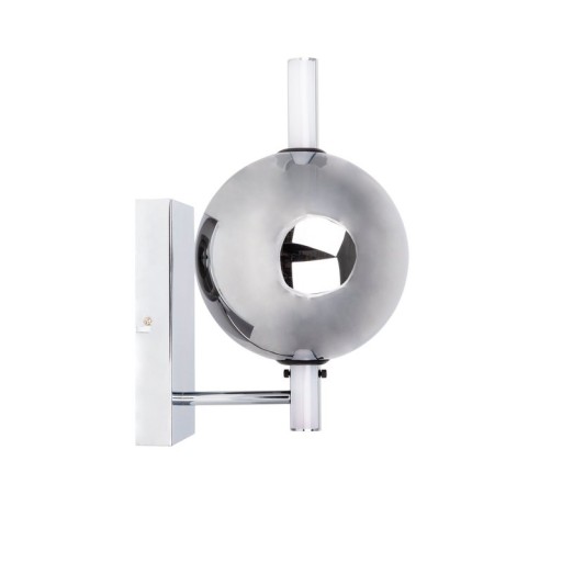 LED Wandleuchte "NOVA" chrom aus Metall und Rauchglas, mit integrierter LED, 31,3 cm hoch