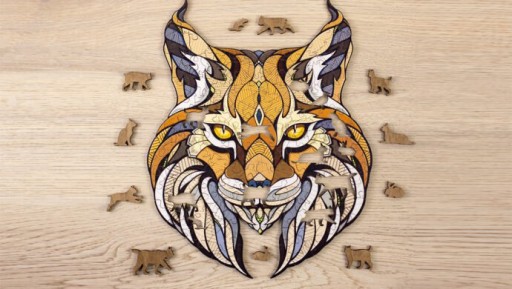 Eco Wood Art Wooden Jigsaw Puzzle Lynx size L, 1775, 47.3x37.5x0.5cm