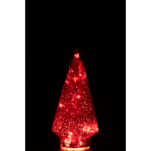 J-Line Kerstboom - glas - rood - medium - LED