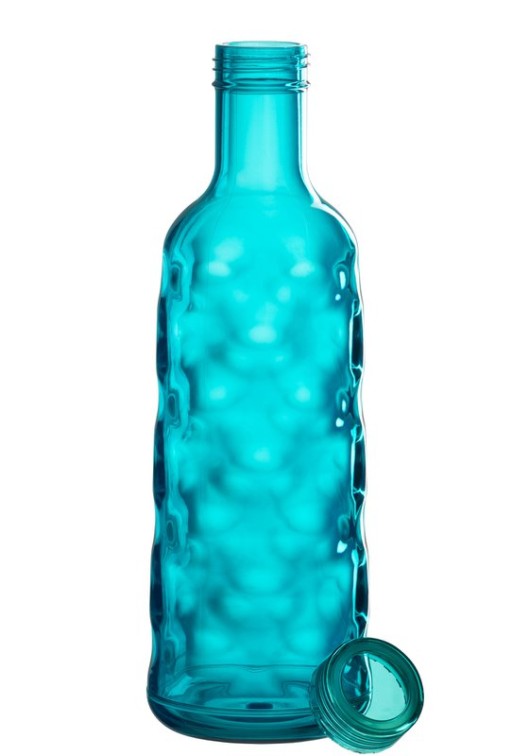 J-Line bottle Hammered in gift box - plastic - blue