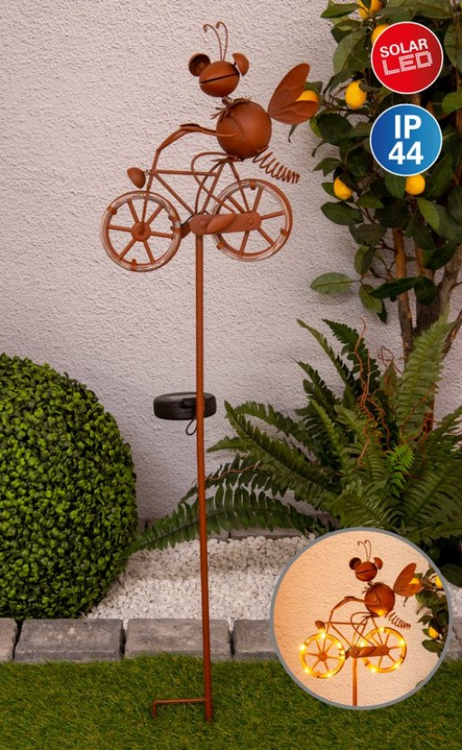 LED-Solar Erdspieß braun h: 88cm , für Außen, Erdspieß aus Metall und Kunststoff in Braun, mit integrierter LED