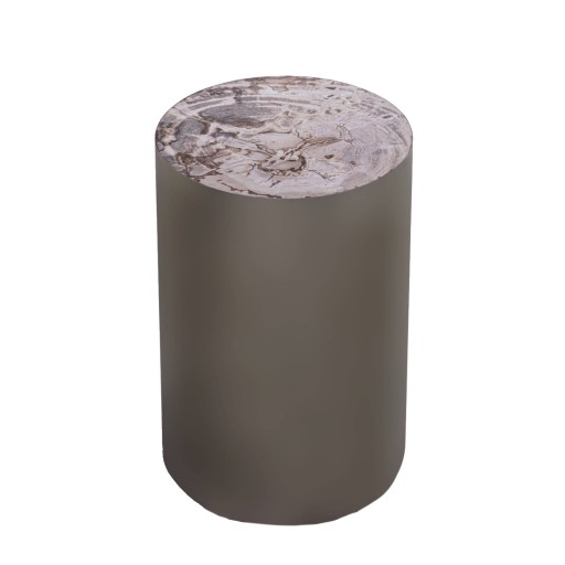 Rillix Natural Petrified Wood Sidetable Nickel Rnd