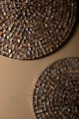 Nikael Bronze Round Poly Shell Bamboo Wall Panel L
