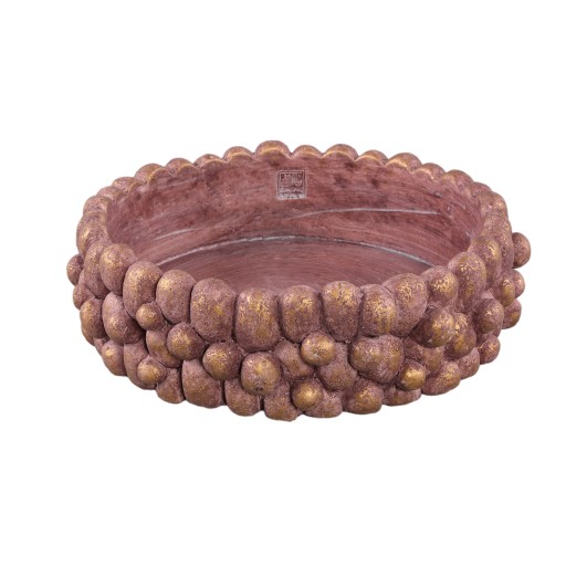 Stenley Bronze Cement Round Rough Rock Bowl L
