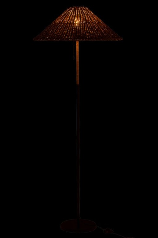 J-Line floor lamp - metal/rattan - black/natural