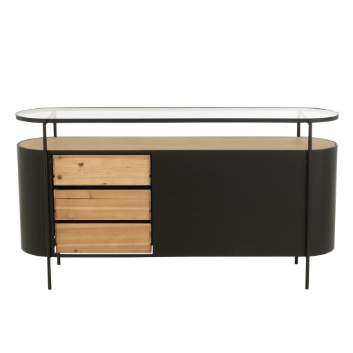 J-Line Kast Ovy Ijzer Naturel/Zwart