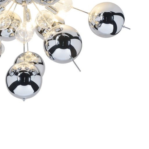 Ceiling lamp "explosion" chrome made of metal and glass, G9 versions, ceiling lamp for dining room, living room, hallway or office, Ø57 cm