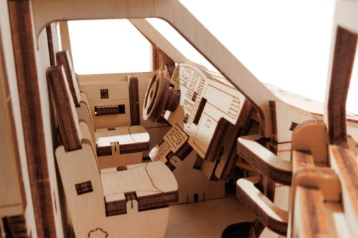 DIY 3D Mechanical Model Ambulance, Eco Wood Art, 4011, 29,5x12,9x12,4cm