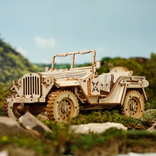 Wooden Puzzle 3D Army Field Car, Robotime, MC701, 18.9x9.9x8.9 cm