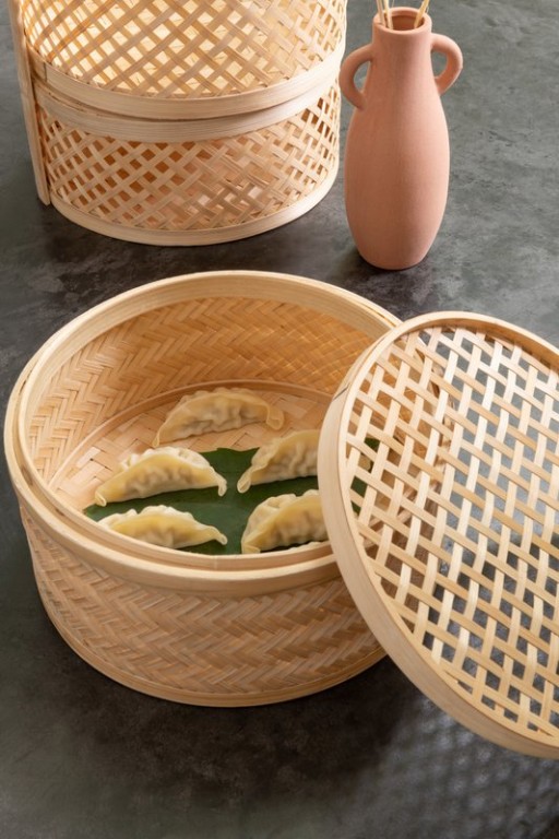 J-Line storage basket 3 compartments - bamboo - natural
