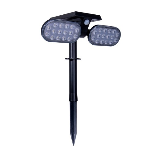 LED solar spotlights "Paco" for the outdoor area with a permanently built-in LED, solar and spit made of plastic in black, height 31.9 cm
