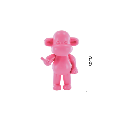 Ornament - Hang Loose Monkey Figurine 'The Legend' - Polyresin - Pink - 33x21x50cm