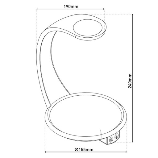 LED plant tablet light 24 cm high, made of metal and plastic in white, with integrated LED