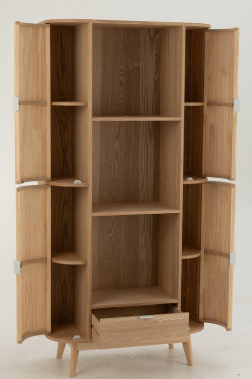 J -Line Cabinet Cases Round - Pine Wood - Naturel