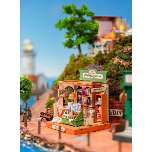 Robotime, DIY Huisje, The Muse Bookshop, DS040, 9,8x9,6x11,9cm