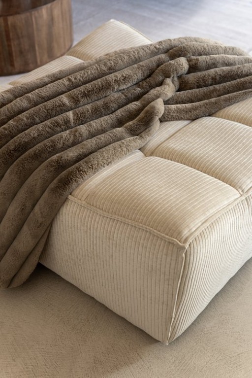 J-Line Plaid Large Corduroy Polyester Taupe