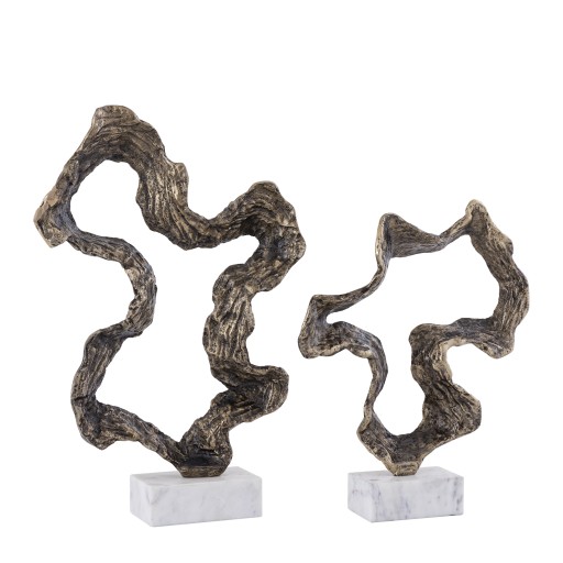 Maryan Brass Shaped Alu Casted Statue Marble BaseS