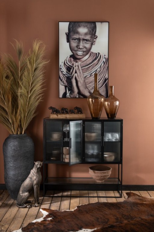 J -Line Vase - Paper Mache - Black - Large - 99 cm high