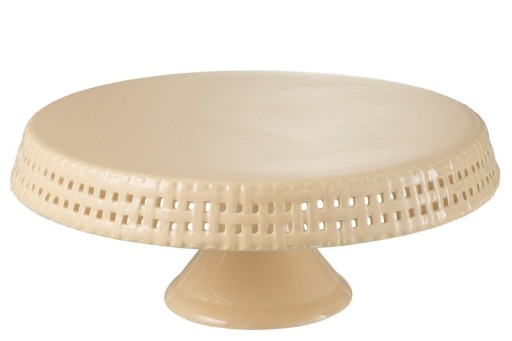 J-Line Cake plate - cake stand - ceramic - peach - L