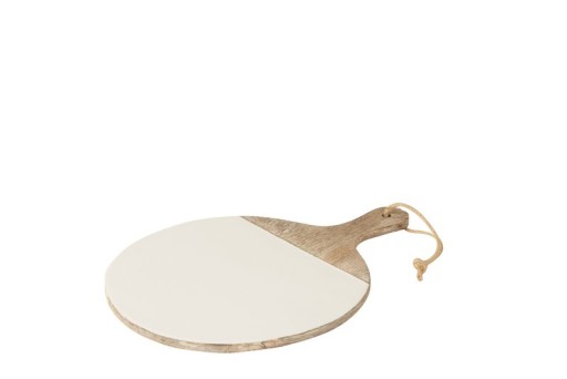 J-Line Round Mango cutting board - wood - white