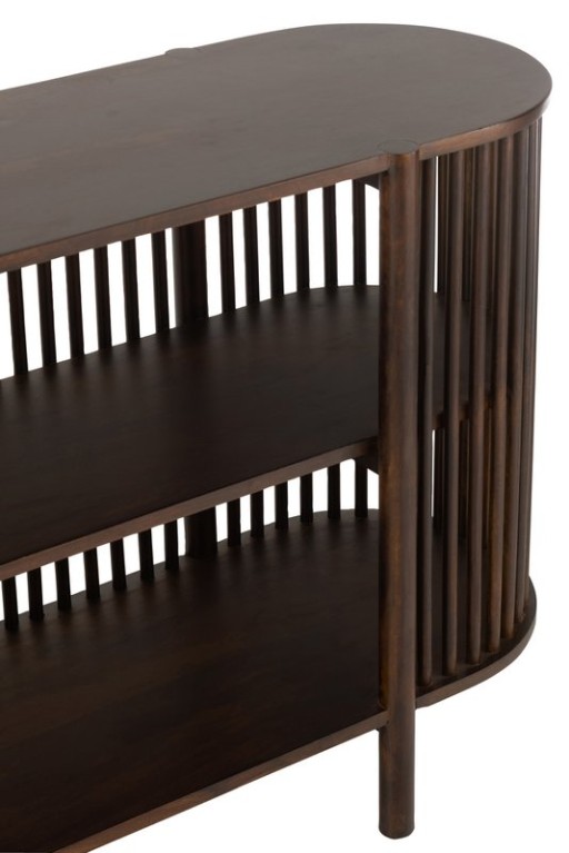 J-Line Console 2 Planks Conie Mango Wood Dark Brown