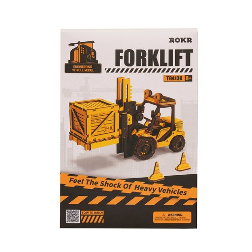 Wooden Puzzle 3D Forklift, Robotime, TG413K, 21x6.5x12.5cm