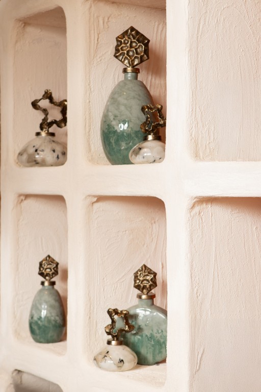 Cherisee Green Glass Statue Brass Lid Low