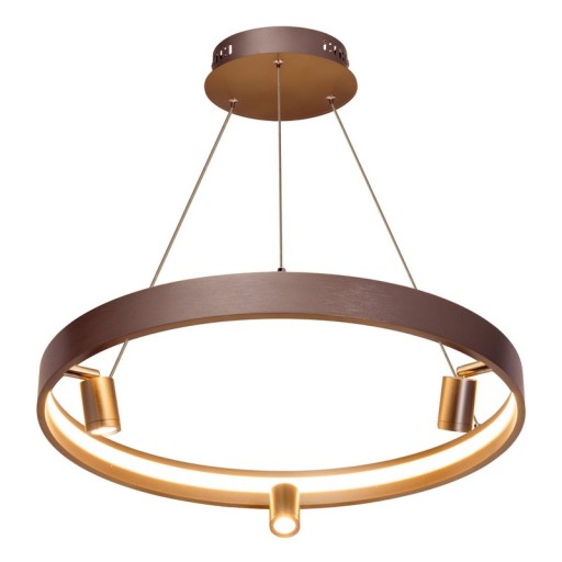 LED Pendelleuchte ""TRISTAN", moderne Pendellampe aus Metall und Kunststoff in Stahl-blank, die LEDs sind fest verbaut. Mit ca. 58 cm Ødie ideale Beleuchtung für Wohnzimmer, Esszimmer oder Küche.